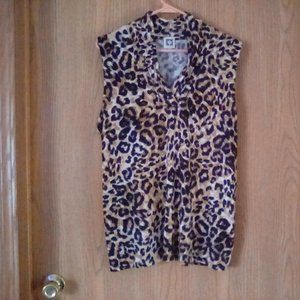 Anne Klein sleeveless leopard print top